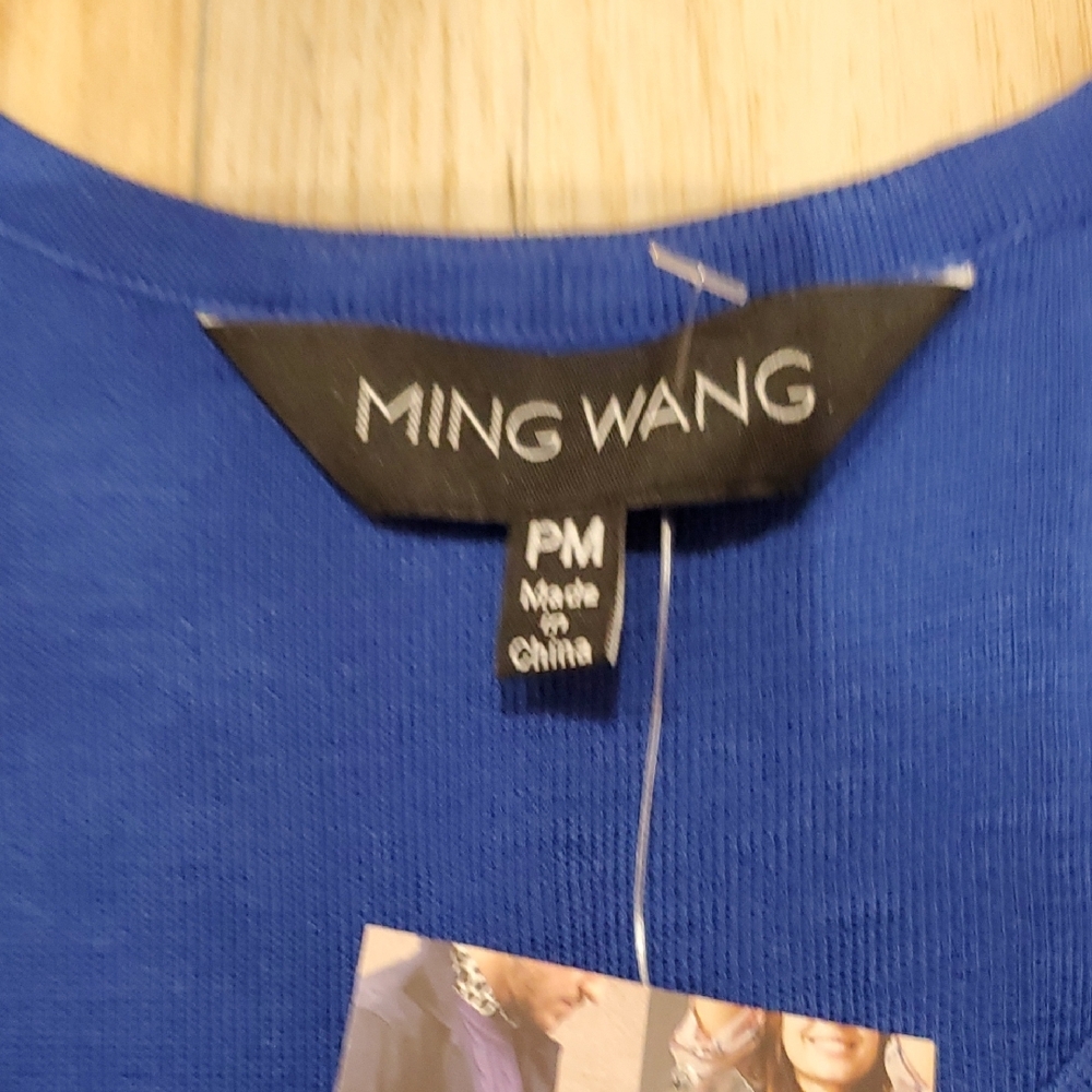 Ming Wang Black and Blue Floral Blazer - Picture 12 of 13